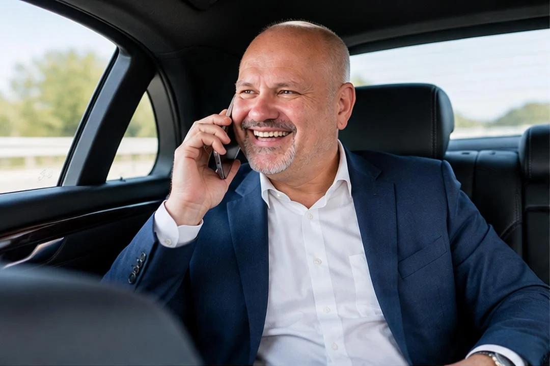 Daniel Schindler, Geschäftsführer der ihoch3 CONSULTING gmbh, auf dem Weg zum Kunden